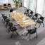 Niaja 63" Flip-Top Nesting Mobile Training Table In Natural Oak