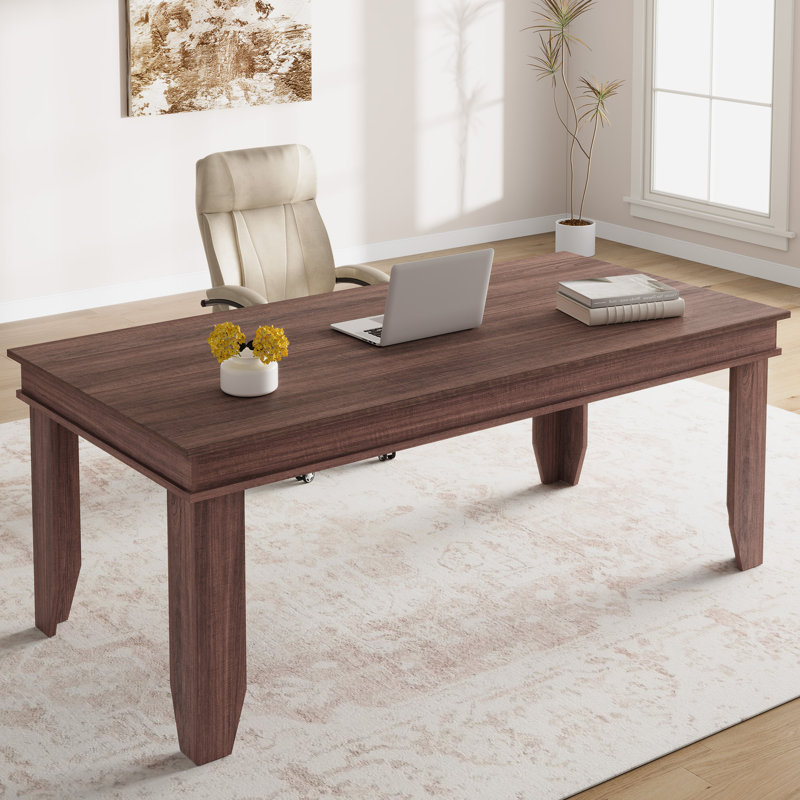 Modern 71 Inch Farmhouse Dining Table, Rectangular Wooden Table for 6-8, Heavy-Duty Family Kitchen Table, Easy Assembly
