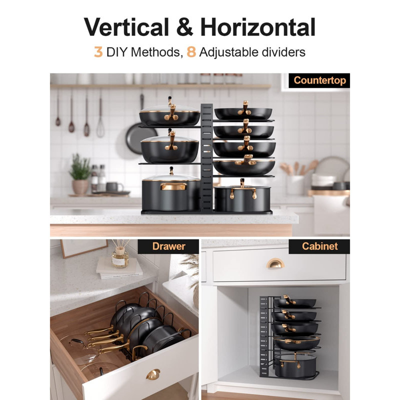 Iron Rectangle Countertop / Cabinet Pot Rack