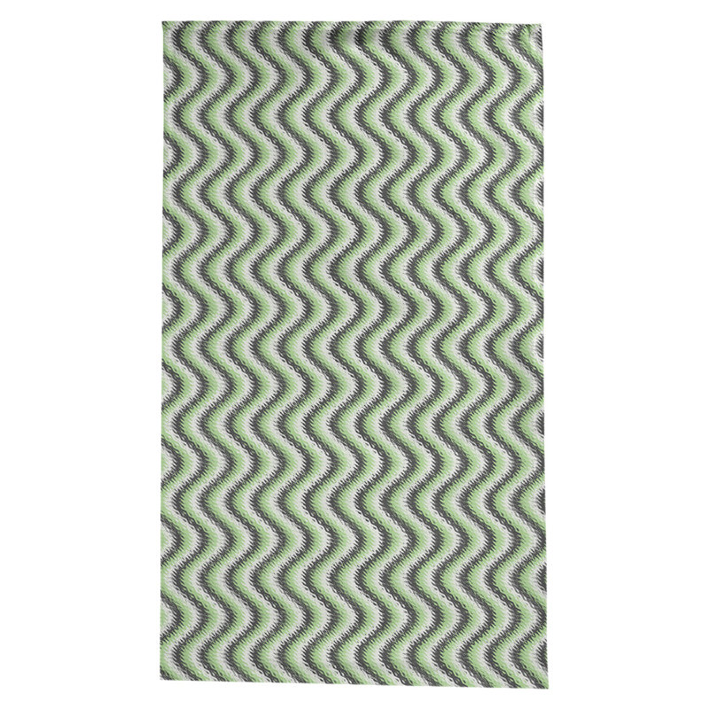 Nappe en coton à chevron 100% avicia, Noir / Vert