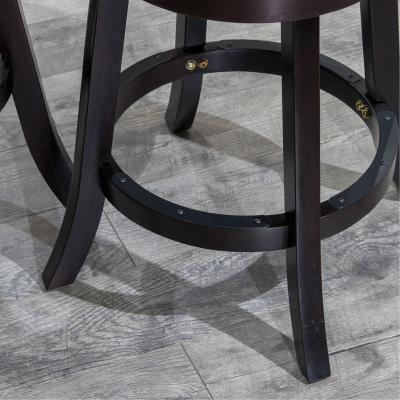 Tabouret pivotant élégant et confortable avec dossier à lattes et siège rembourré