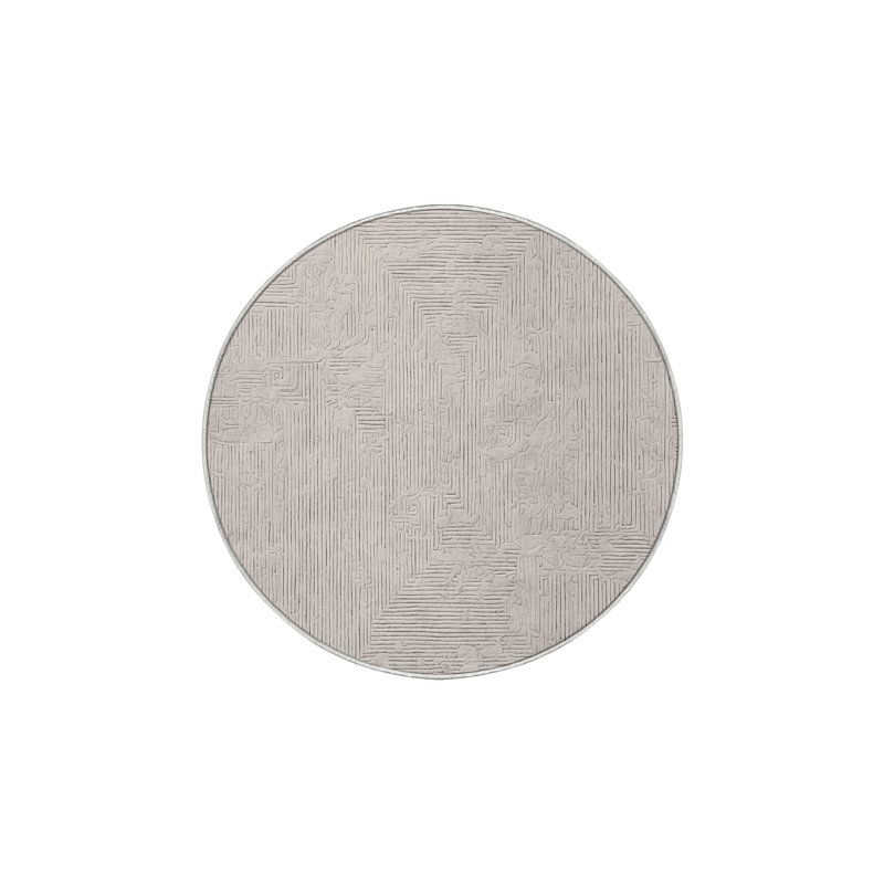 Machine Washable Beige Area Rug, Round 3'