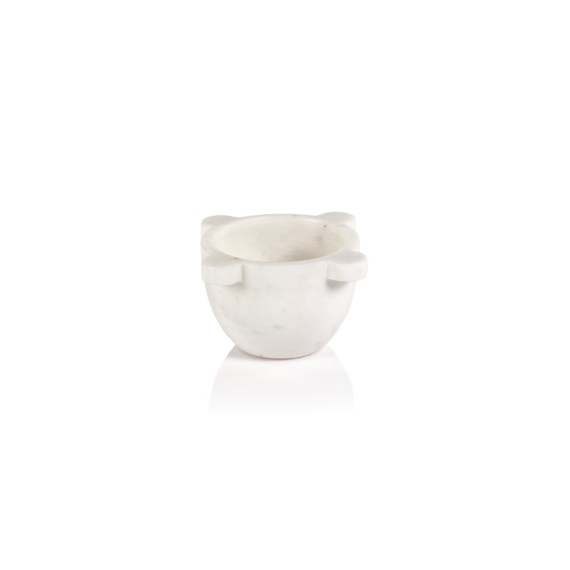 Bol en marbre Ivy Bronx Latres, Blanc, 9"