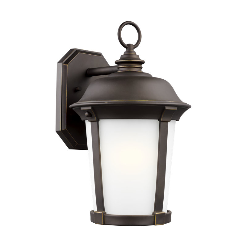 Calder Large One Light Outdoor Wall Lantern from Generation Lighting , Antique Bronze, 16.5" H x 10" W x 11.38" D, Yes