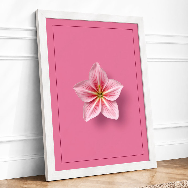Pink Petals Botanical - Framed Print, A3 - 42.0 x 29.7 cm, White