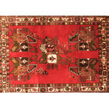 Fima Moroccan Machine Made Power Loom Rectangle 7' x 9' Wool/Polyester Area Rug in Orange/Green