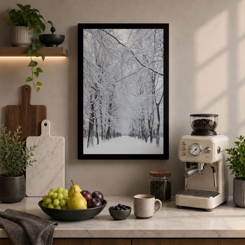 Frosted Avenue Scandinavian 1 Piece Wrapped Canvas Wall Art, 30x20 - 76.2 x 50.8 cm, Cream Border
