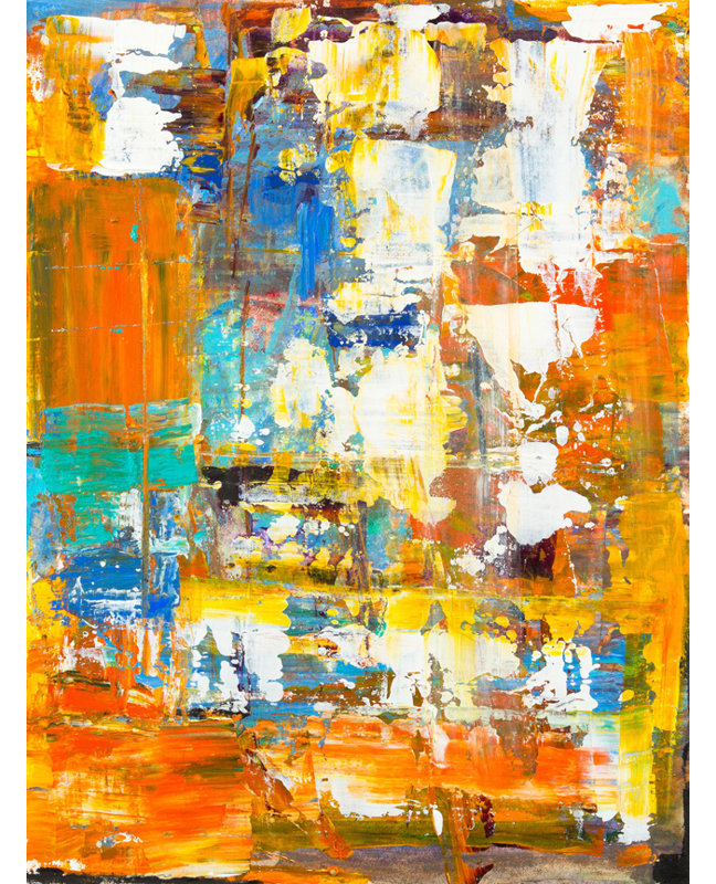 "Traffic Jam Abstract I" by Elizabeth Stacke Painting Print on Wrapped Canvas, 16" H x 12" W x 1.5" D