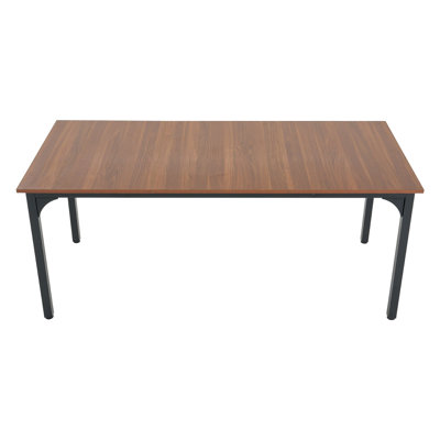 Rectangle Dining Table, 71 inch Length Large Wood Tables for 6-8 Person, Farmhouse Dinner Furniture, Rustic Conference Desk with Iron Legs, for Home Kitchen Living Room, Brown(Only Table)
