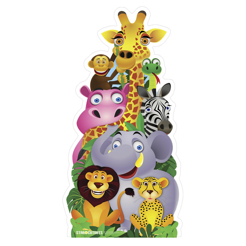 Accroche en carton découpé à poils jungle