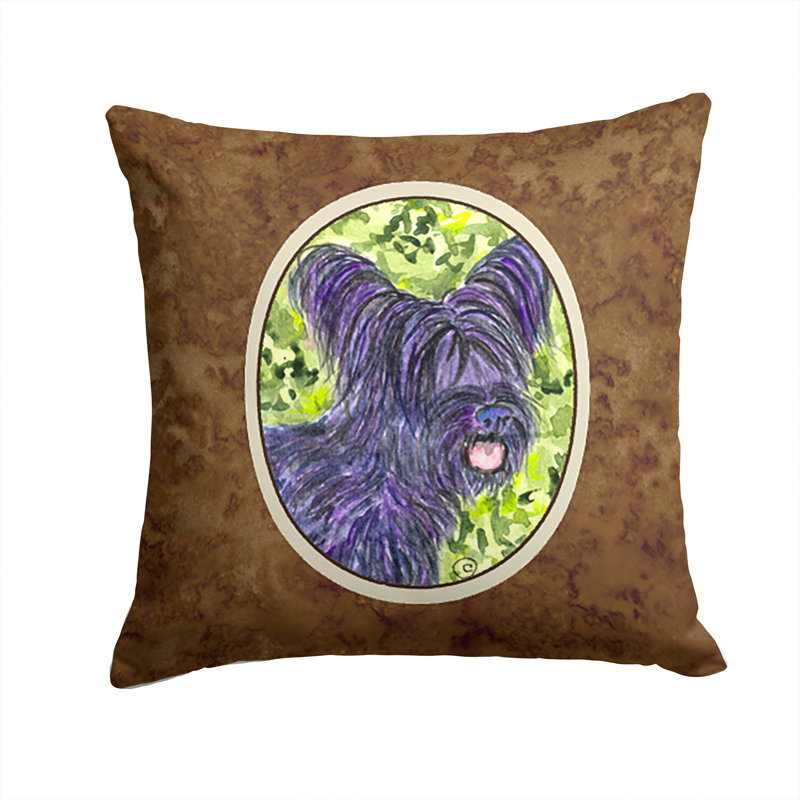 Skye Terrier Outdoor Reversible Throw Pillow