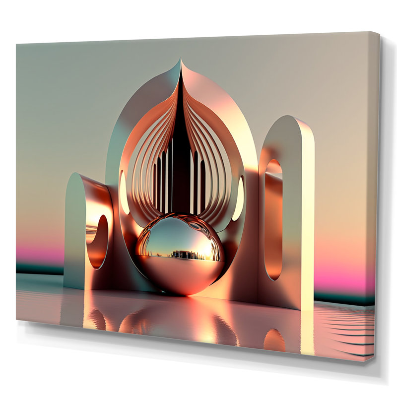 «Minimalistic liquid Gold Architecture I», reproduction sur toile, H 16 po x l 32 po x P 1 po, Toile tendue
