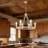 Dimmable Wagon Wheel Chandelier Farmhouse Round Vintage Candle Style Light for Living Room, Foyer, Entryway-114212643-123752294