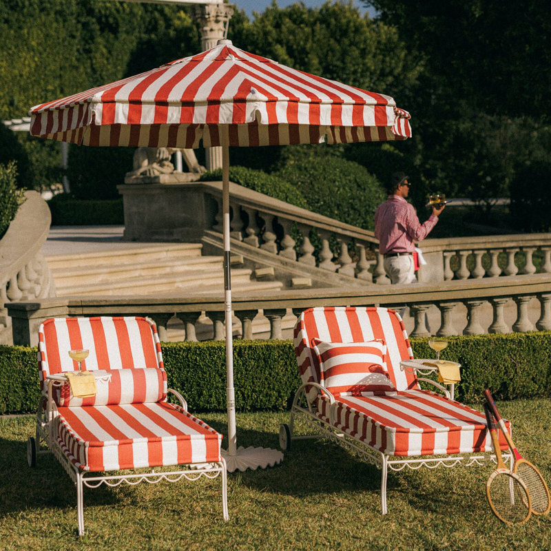 Market 84'' W Umbrella, Red/White