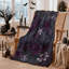 Jeté Halloween 40 pi x 50 po Gothic Bat and Violet Floral Quote