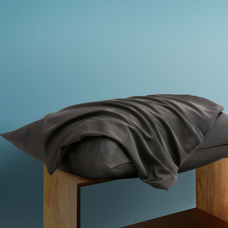 Silk Luxe Pillowcases (set of two), Queen Pillowcase, Black