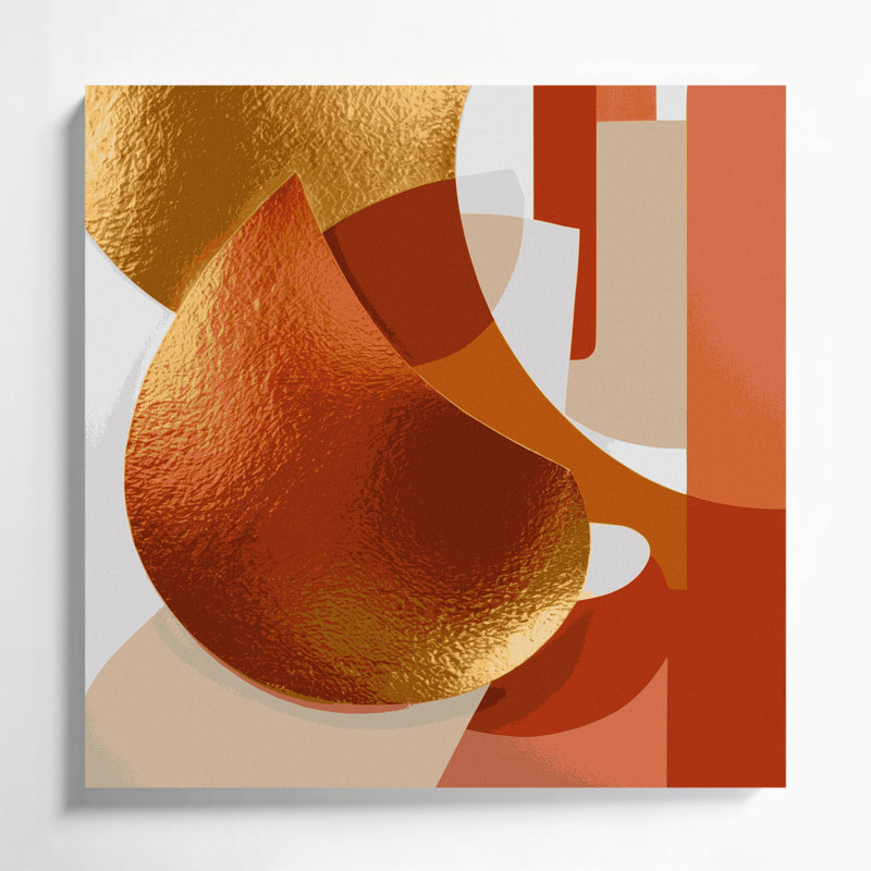 Abstrait, formes, 74, toile beige, H 8 po x l 8 po