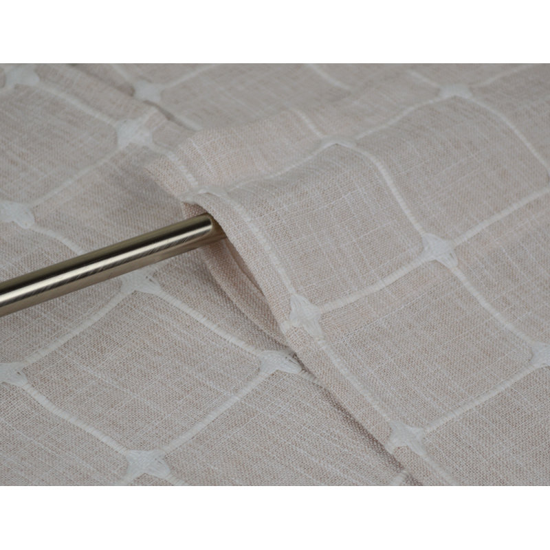 Antonisha Plaid Tailored Window Valance, Beige