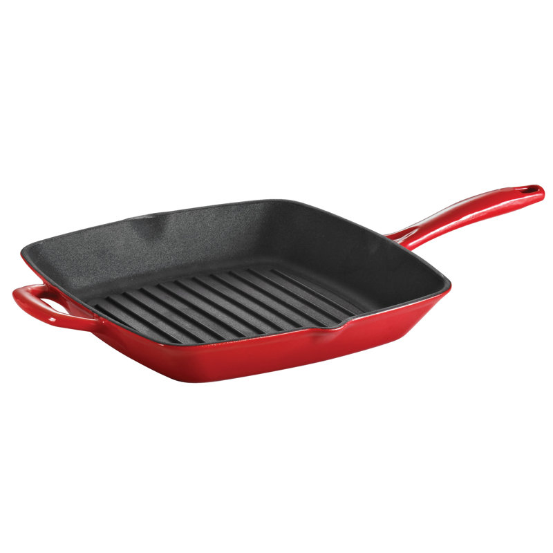 Plaque de cuisson en fonte émaillée de Gourmet, Rouge gradué
