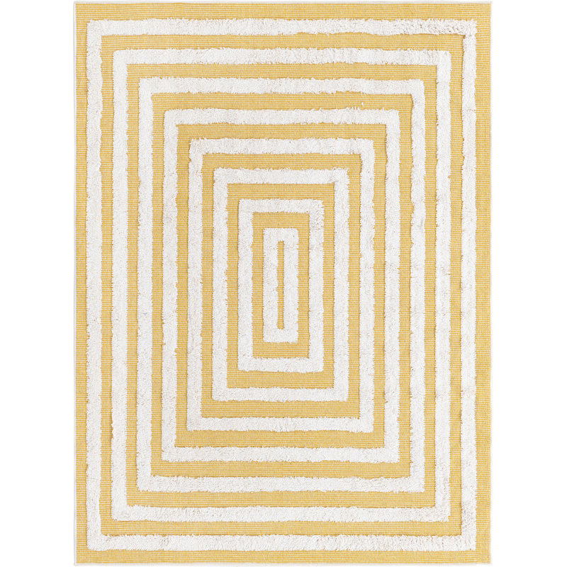 Jordalier Cotton Moroccan Indoor Rug, Rectangle 4'5" x 6'