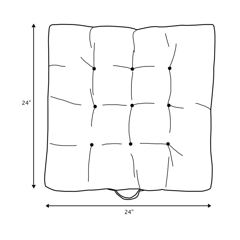 Tufted Square Floor Pillow, Mustard