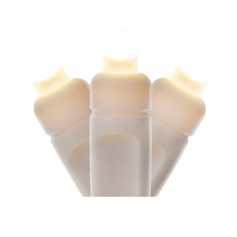 50 Frosted Wide Angle Single Mold End-Connecting LED Light Set, Warm White