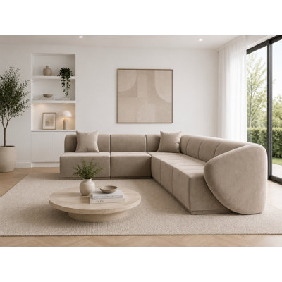 6 Seater Velvet Sofa & Chaise