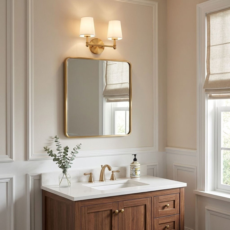 Edin 2-Light Dimmable Brass Vanity Light