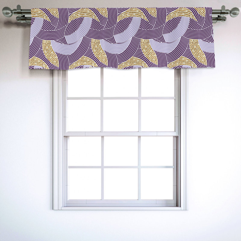Sateen Abstract Ruffled Window Valance