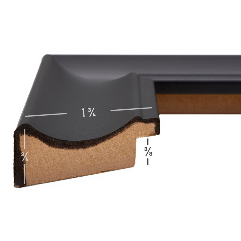 Toxey Beveled Picture Frame with Mat, 14" x 18" Matted to 12" x 16", Satin Black