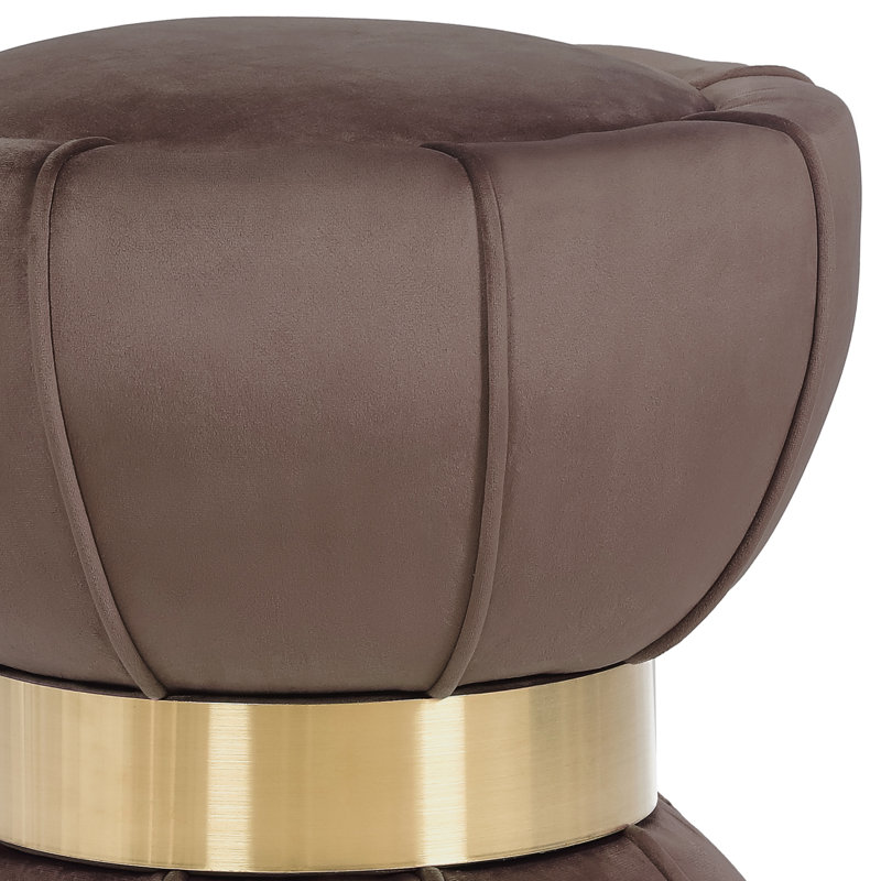 Gwendalin 16.1" Wide Velvet Standard Ottoman, Brown