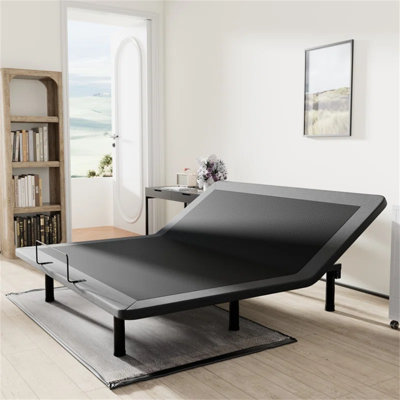 Adjustable Bed Frame With Back leg lift+12 "single leg+child lock Power Bed Foundation Separate Head/Foot Lift, Easy Assembly Electric Smart Bed Frame