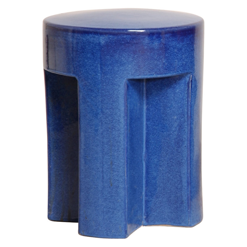 Queenscliff Ceramic Accent Stool, Blue