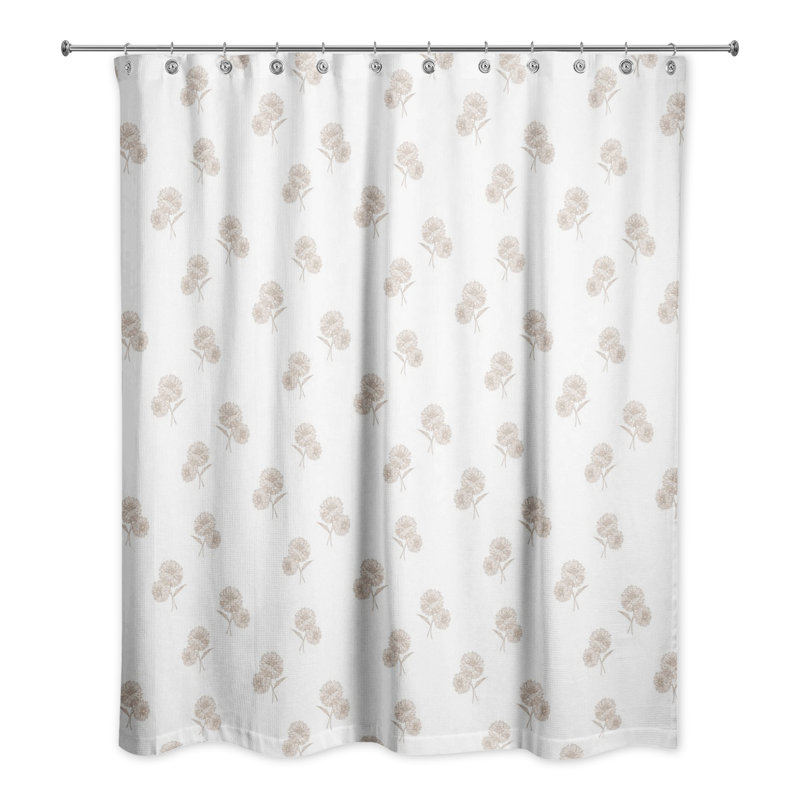 Floral Shower Curtain, White