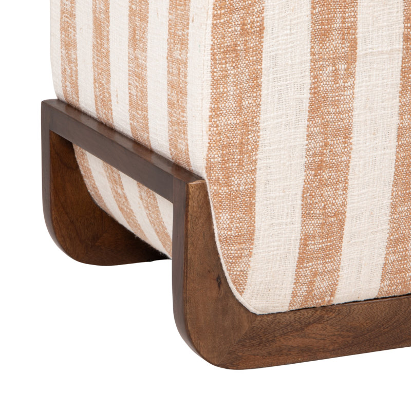 Banc en bois à rayures naturelles avec accents rustiques