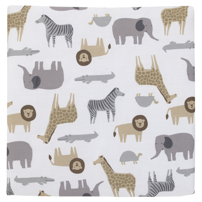 Drap-housse pour lit de bébé 100% en satin de coton safari