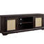 Meuble télé 70 po avec décoration naturelle et 3 tablettes réglables, découpes de gestion de câbles l 65 po x P 15,65 po x H 23,95 po