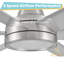Grand ventilateur de plafond en nickel brossé de 120 po à 6 pales Blazer avec télécommande, ensemble d'éclairage à DEL à intensité variable et moteur réversible-586297889-586297891