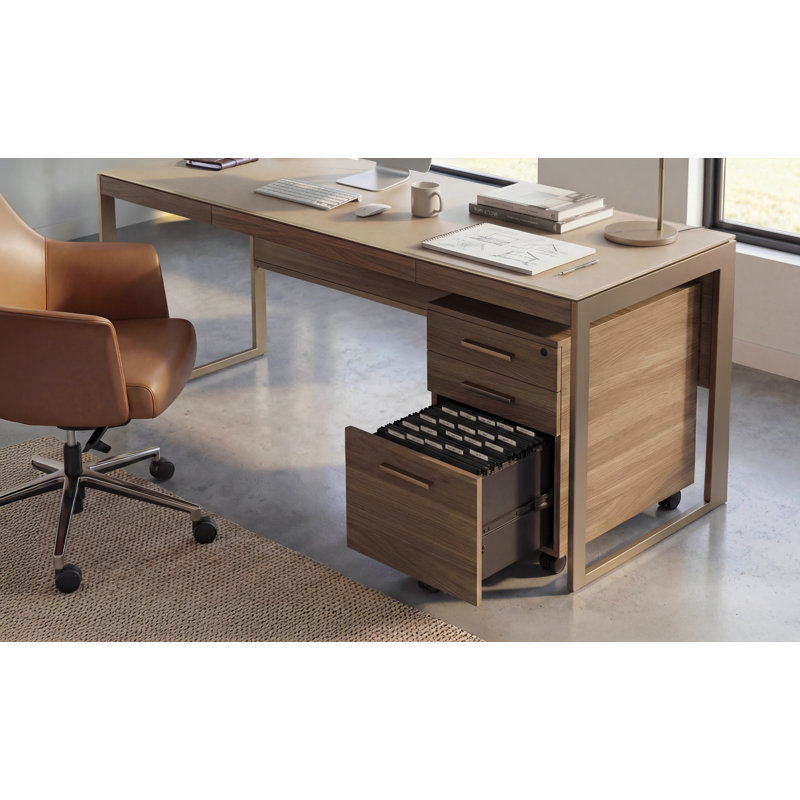 Sequel Studio Mobile Pedestal File - 6607, Neo Walnut/Bronze
