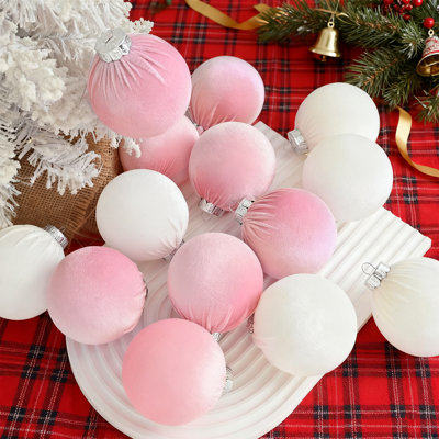 Boules de Noël en velours de Noël - paquet de 15 pièces d'ampoules de Noël incassables - multicolores, 80 mm 3,15 po