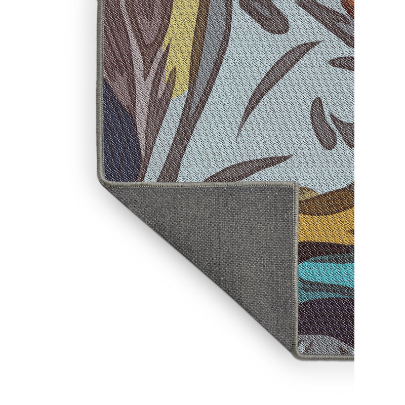 Tapis à motifs bleu / rouge / jaune, Tapis de couloir 2 pi x 5 pi