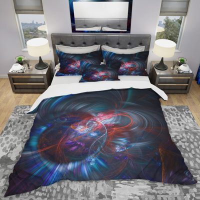 Ensemble de housse de couette fleur bleu ciel