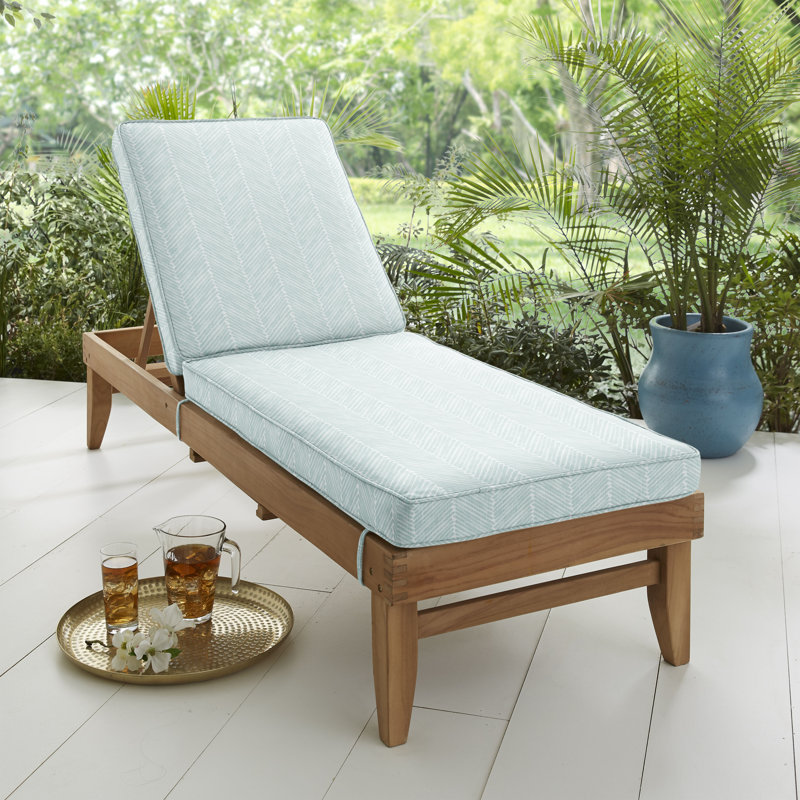 Ine Outdoor 3'' Chaise Lounge Seat / Back Cushion, 25" W x 79" D