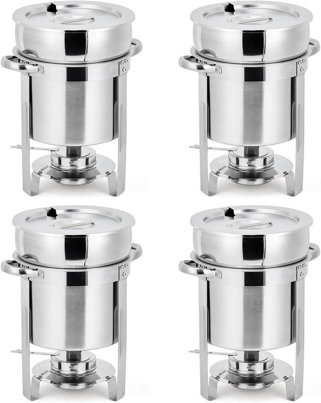 Ensemble de 4 réchauds à soupe en acier inoxydable 11QT