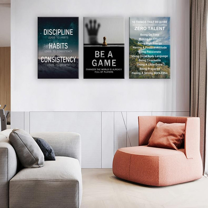 Discipline Habits Consistency Inspirational Wall Art Motivation citation sur toile