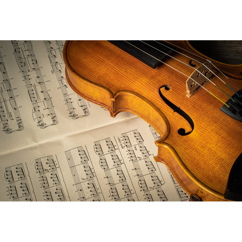Close Up Of A Violin - Wrapped Canvas Print, 30cm H x 46cm W x 3.8cm D