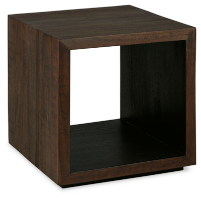Hensington Square Dark Brown Wood and Metal End Table