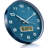Wall Clock, 13" Dial Non-Ticking Silent Battery Operated Analogue With LCD Display For Perpetual Calendar And F° Temperature, Ideal Modern Home, Office Decor (Blue)