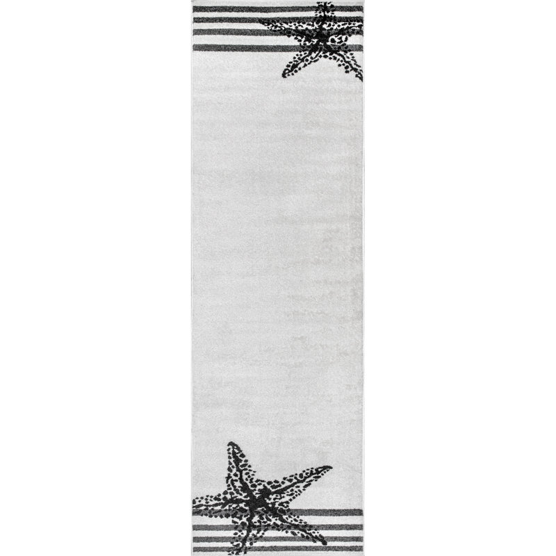 Beige clair/Tapis décoratif gris, Tapis de couloir 2 pi x 6 pi