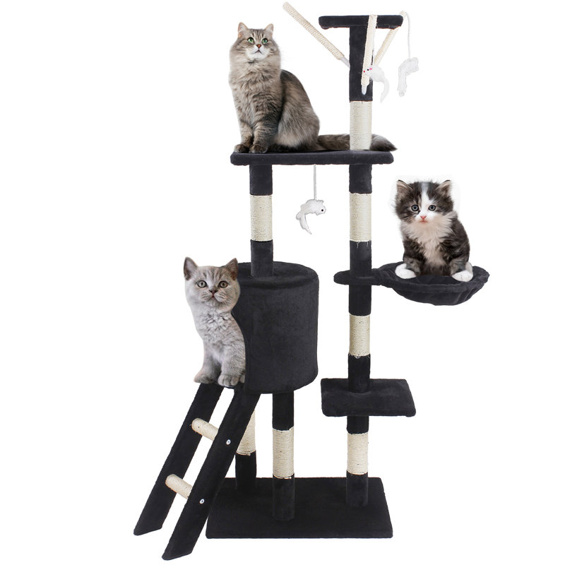 Keagan 138cm H Cat Tree, Black